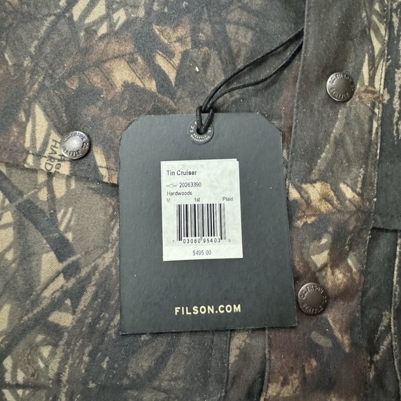 Filson Mens Tin Cloth Cruiser Jacket Realtree Camo Hardwoods Camo Size M NWT - Picture 4 of 8